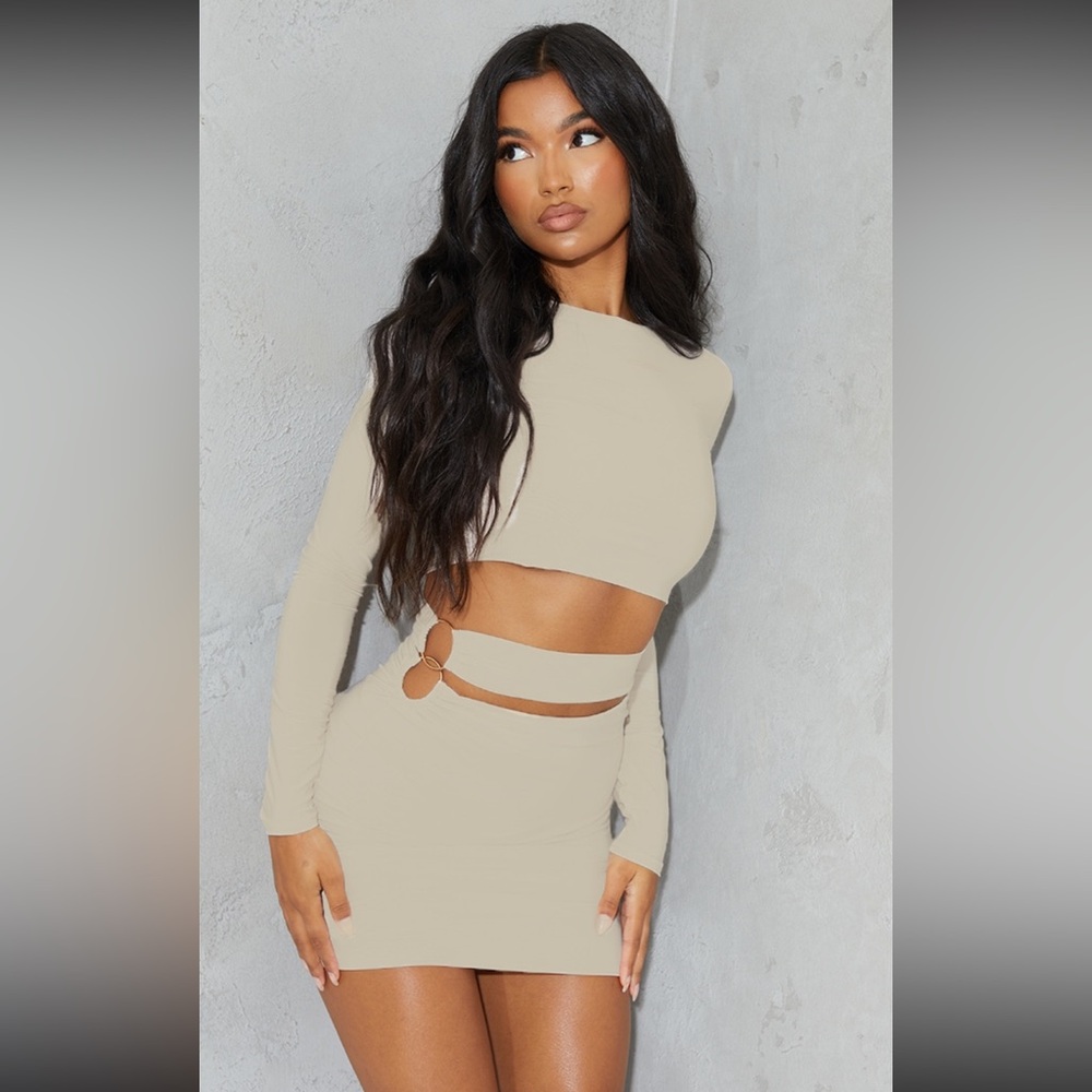 Khaki olive colored mini dress